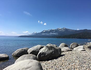 Lakeside walking at Sugar Pine Point