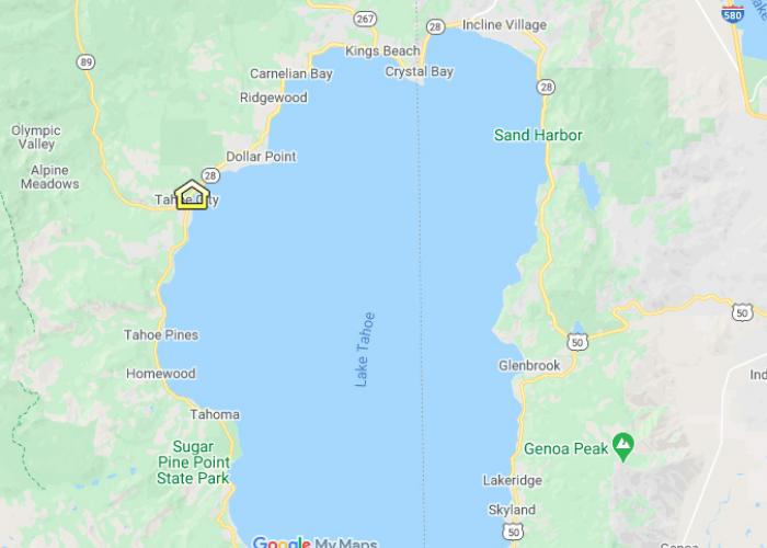 North Lake Tahoe Area Map