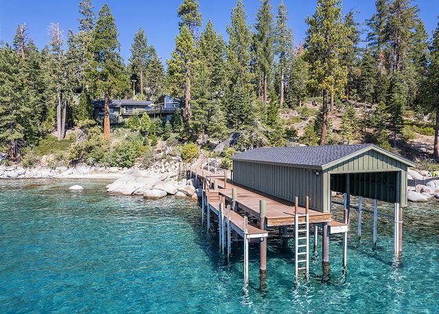 Lake dock area at North Lake Tahoe vacation rental